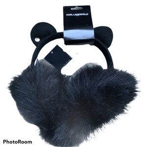 NWT Karl Lagerfeld faux fur cat Earmuffs black